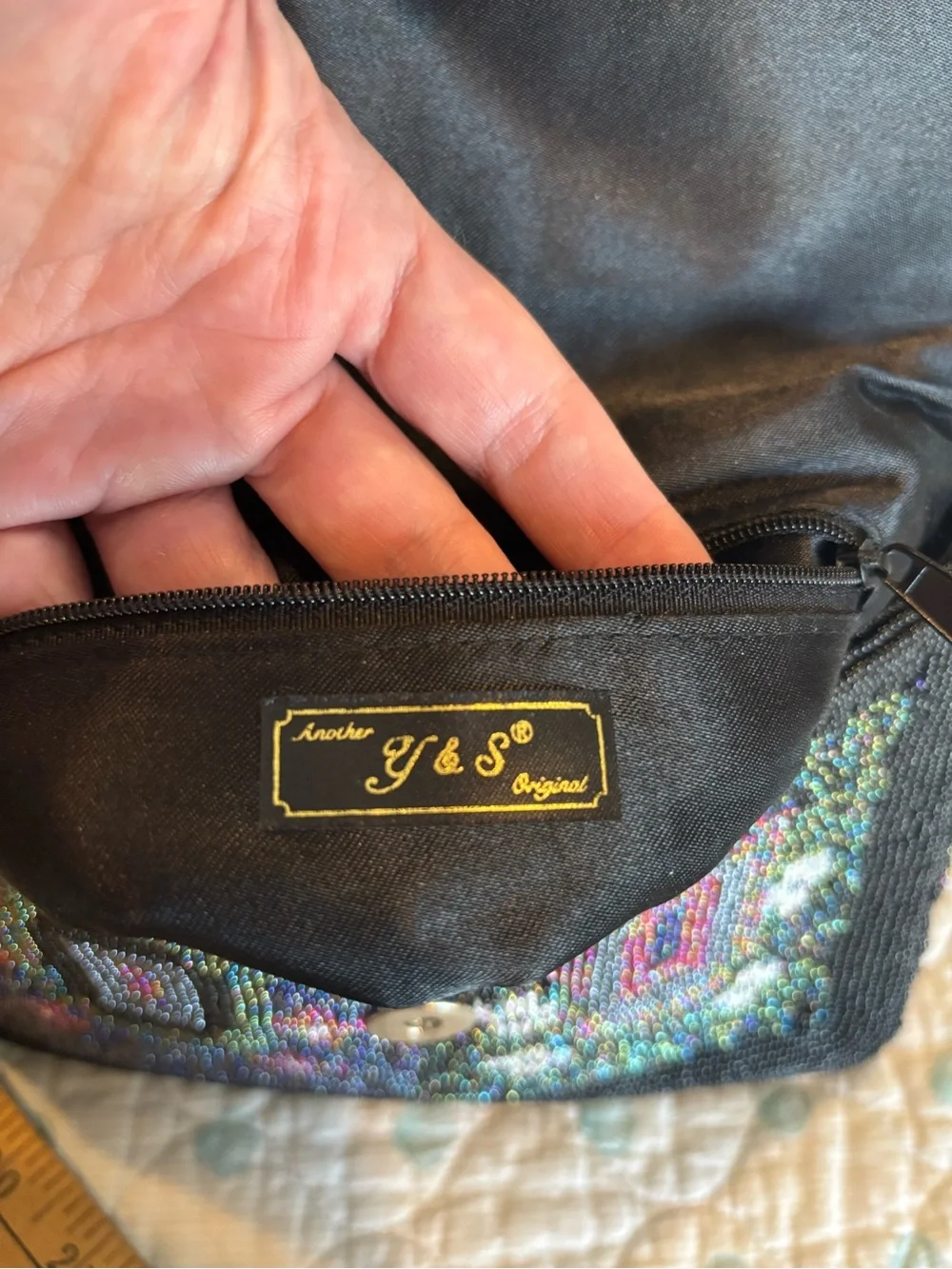Vintage Beaded glam Wristlet Clutch Geometric Boho Festival Southwestern Bag
